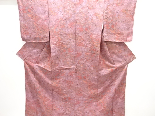 JAPANESE KIMONO / KOMON / UNUSED / FLOWER CLASSICAL PATTERN